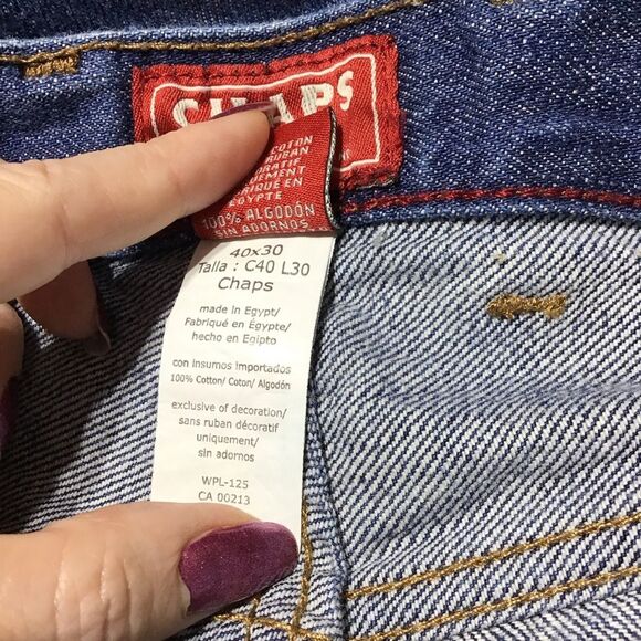 Chaps Blue Straight Fit Cotton Jeans 40x30 - Picture 10 of 10